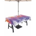 thumbnail image 1 of Outdoor Tablecloth with Umbrella Hole for Patio/Picnic/Party/Camping, Orange Purple Forest Silhouette Waterproof Table Cloth Rectangle Table Cover Washable, Watercolor Forest Trees Retro (60"x 120"), 1 of 8