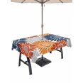 thumbnail image 1 of Outdoor Tablecloth with Umbrella Hole for Patio/Picnic/Party/Camping, Orange Red Sunflowers Waterproof Table Cloth Rectangle Table Cover Washable, Boho Retro Floral Rustic Blossom (52"x 70"), 1 of 8