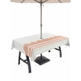 thumbnail image 1 of Outdoor Tablecloth with Umbrella Hole for Patio/Picnic/Party/Camping, Orange Striped Waterproof Table Cloth Rectangle Table Cover Washable, Abstract Modern Geometric Stripes (60"x 120"), 1 of 8