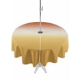 thumbnail image 1 of Outdoor Tablecloth with Umbrella Hole for Patio/Picnic/Party/Camping, Orange Yellow Ombre Waterproof Table Cloth Round Cover Washable, Contemporary Abstract Gradient (Dia 60"), 1 of 8