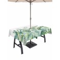 thumbnail image 1 of Outdoor Tablecloth with Umbrella Hole for Patio/Picnic/Party/Camping, Palm Leaves Waterproof Table Cloth Rectangle Table Cover Washable, Summer Watercolor Tropical Leaf Botanical Green (60"x 102"), 1 of 8