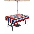 thumbnail image 1 of Outdoor Tablecloth with Umbrella Hole for Patio/Picnic/Party/Camping, Patriotic Gnomes Waterproof Table Cloth Rectangle Table Cover Washable, Independence Freedom Blue Red Striped (54"x 80"), 1 of 9