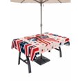 thumbnail image 1 of Outdoor Tablecloth with Umbrella Hole for Patio/Picnic/Party/Camping, Patriotic USA Flag Waterproof Table Cloth Rectangle Table Cover Washable, Memorial Day Ribbon Bow 4th of July (54"x 80"), 1 of 9