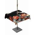 thumbnail image 1 of Outdoor Tablecloth with Umbrella Hole for Patio/Picnic/Party/Camping, Peony White Bird Waterproof Table Cloth Square Cover Washable, Black Farmhouse Retro Japanese Floral (54"x 54"), 1 of 8