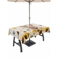 thumbnail image 1 of Outdoor Tablecloth with Umbrella Hole for Patio/Picnic/Party/Camping, Pig Sunflower Western Waterproof Table Cloth Rectangle Table Cover Washable, Rustic Daisy Linen Texture (60"x 102"), 1 of 8