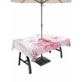 thumbnail image 1 of Outdoor Tablecloth with Umbrella Hole for Patio/Picnic/Party/Camping, Pink Coastal Waterproof Table Cloth Rectangle Table Cover Washable, Summer Ocean Coral Jellyfish Seahorse Starfish (60"x 102"), 1 of 8