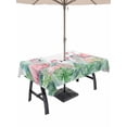 thumbnail image 1 of Outdoor Tablecloth with Umbrella Hole for Patio/Picnic/Party/Camping, Pink Flamingo Waterproof Table Cloth Rectangle Table Cover Washable, Summer Tropical Palm Leaves Modern (52"x 70"), 1 of 9