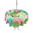 thumbnail image 1 of Outdoor Tablecloth with Umbrella Hole for Patio/Picnic/Party/Camping, Pink Flamingo Waterproof Table Cloth Round Cover Washable, Summer Botanical Tropical Floral (Dia 60"), 1 of 9