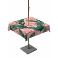 thumbnail image 1 of Outdoor Tablecloth with Umbrella Hole for Patio/Picnic/Party/Camping, Pink Flamingo Waterproof Table Cloth Square Cover Washable, Vintage Summer Tropical Leaves Pink (54"x 54"), 1 of 9
