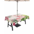thumbnail image 1 of Outdoor Tablecloth with Umbrella Hole for Patio/Picnic/Party/Camping, Pink Flamingos Waterproof Table Cloth Rectangle Table Cover Washable, Summer Tropical Flowers Cactus Wooden (60"x 102"), 1 of 8