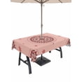 thumbnail image 1 of Outdoor Tablecloth with Umbrella Hole for Patio/Picnic/Party/Camping, Pink Floral Waterproof Table Cloth Rectangle Table Cover Washable, Circular Flowers Ethnic Abstract Aesthetic (60"x 120"), 1 of 8