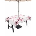 thumbnail image 1 of Outdoor Tablecloth with Umbrella Hole for Patio/Picnic/Party/Camping, Pink Flowers Waterproof Table Cloth Rectangle Table Cover Washable, Pink Blossoms Botanical Floral Branches (60"x 84"), 1 of 8