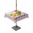 thumbnail image 1 of Outdoor Tablecloth with Umbrella Hole for Patio/Picnic/Party/Camping, Pink Flowers Waterproof Table Cloth Square Cover Washable, Spring Floral Summer Botanical Striped Farmhouse (60"x 60"), 1 of 8