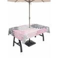 thumbnail image 1 of Outdoor Tablecloth with Umbrella Hole for Patio/Picnic/Party/Camping, Pink Grey Sunflowers Waterproof Table Cloth Rectangle Table Cover Washable, Boho Rustic Floral Vintage Blossom (60"x 120"), 1 of 8