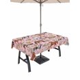 thumbnail image 1 of Outdoor Tablecloth with Umbrella Hole for Patio/Picnic/Party/Camping, Pink Horse Waterproof Table Cloth Rectangle Table Cover Washable, Rustic Spring Floral Summer Botanical (60"x 84"), 1 of 8