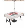 thumbnail image 1 of Outdoor Tablecloth with Umbrella Hole for Patio/Picnic/Party/Camping, Pink Lily Floral Waterproof Table Cloth Rectangle Table Cover Washable, Farmhouse Flowers Blossom Butterfly (60"x 102"), 1 of 9