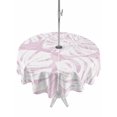 thumbnail image 1 of Outdoor Tablecloth with Umbrella Hole for Patio/Picnic/Party/Camping, Pink Monstera Deliciosa Waterproof Table Cloth Round Cover Washable, Summer Botanical Tropical (Dia 60"), 1 of 9