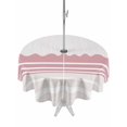 thumbnail image 1 of Outdoor Tablecloth with Umbrella Hole for Patio/Picnic/Party/Camping, Pink Purple Striped Waterproof Table Cloth Round Cover Washable, Abstract Modern Geometric Stripes (Dia 60"), 1 of 8