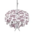 thumbnail image 1 of Outdoor Tablecloth with Umbrella Hole for Patio/Picnic/Party/Camping, Pink Rose Waterproof Table Cloth Round Cover Washable, Rustic Vintage Botanical Floral Watercolor (Dia 60"), 1 of 9