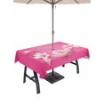 thumbnail image 1 of Outdoor Tablecloth with Umbrella Hole for Patio/Picnic/Party/Camping, Pink String Waterproof Table Cloth Rectangle Table Cover Washable, Spring Flowers Breast Cancer Awareness (60"x 102"), 1 of 8