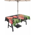 thumbnail image 1 of Outdoor Tablecloth with Umbrella Hole for Patio/Picnic/Party/Camping, Pink Tulip Waterproof Table Cloth Rectangle Table Cover Washable, Spring Floral Summer Botanical Vintage Gray (54"x 80"), 1 of 9