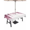 thumbnail image 1 of Outdoor Tablecloth with Umbrella Hole for Patio/Picnic/Party/Camping, Pink Waterproof Table Cloth Rectangle Table Cover Washable, Summer Botanical Leaves Watercolor (60"x 120"), 1 of 8