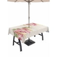 thumbnail image 1 of Outdoor Tablecloth with Umbrella Hole for Patio/Picnic/Party/Camping, Pink Weeping Floral Waterproof Table Cloth Rectangle Table Cover Washable, Spring Summer Pastoral Flowers Rustic (60"x 102"), 1 of 8
