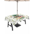 thumbnail image 1 of Outdoor Tablecloth with Umbrella Hole for Patio/Picnic/Party/Camping, Pink Yellow Floral Waterproof Table Cloth Rectangle Table Cover Washable, Green Summer Botanical Pastoral (54"x 80"), 1 of 8