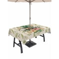 thumbnail image 1 of Outdoor Tablecloth with Umbrella Hole for Patio/Picnic/Party/Camping, Pink Yellow Floral Waterproof Table Cloth Rectangle Table Cover Washable, Green Summer Botanical Rustic (60"x 102"), 1 of 8