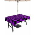 thumbnail image 1 of Outdoor Tablecloth with Umbrella Hole for Patio/Picnic/Party/Camping, Purple Black Checkered Waterproof Table Cloth Rectangle Table Cover Washable, Modern Abstract Art (60"x 102"), 1 of 9