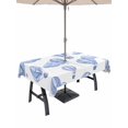 thumbnail image 1 of Outdoor Tablecloth with Umbrella Hole for Patio/Picnic/Party/Camping, Purple Blue Hot Air Balloon Waterproof Table Cloth Rectangle Table Cover Washable, Modern Balloon Float Clouds (60"x 84"), 1 of 8