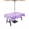 thumbnail image 1 of Outdoor Tablecloth with Umbrella Hole for Patio/Picnic/Party/Camping, Purple Floral Butterflies Waterproof Table Cloth Rectangle Table Cover Washable, Abstract Art Vintage Botanical (60"x 84"), 1 of 8