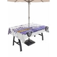 thumbnail image 1 of Outdoor Tablecloth with Umbrella Hole for Patio/Picnic/Party/Camping, Purple Floral Waterproof Table Cloth Rectangle Table Cover Washable, Spring Farmhouse Lavender Truck Wooden Gray (54"x 80"), 1 of 8
