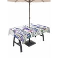 thumbnail image 1 of Outdoor Tablecloth with Umbrella Hole for Patio/Picnic/Party/Camping, Purple Floral Waterproof Table Cloth Rectangle Table Cover Washable, Spring Lavender Daisy Butterflies Botanical (60"x 102"), 1 of 8