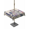 thumbnail image 1 of Outdoor Tablecloth with Umbrella Hole for Patio/Picnic/Party/Camping, Purple Floral Waterproof Table Cloth Square Cover Washable, Spring Lavender Daisy Butterflies Botanical Beige (60"x 60"), 1 of 8
