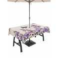 thumbnail image 1 of Outdoor Tablecloth with Umbrella Hole for Patio/Picnic/Party/Camping, Purple Flowers Waterproof Table Cloth Rectangle Table Cover Washable, Butterfly Spring Floral Rustic Farmhouse (60"x 84"), 1 of 8