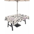 thumbnail image 1 of Outdoor Tablecloth with Umbrella Hole for Patio/Picnic/Party/Camping, Purple Grey Botanical Waterproof Table Cloth Rectangle Table Cover Washable, Rustic Country Spring Floral Summer Leaf (60"x 84"), 1 of 8
