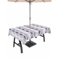thumbnail image 1 of Outdoor Tablecloth with Umbrella Hole for Patio/Picnic/Party/Camping, Purple Grey Striped Waterproof Table Cloth Rectangle Table Cover Washable, Modern Abstract Geometric Stripes (54"x 80"), 1 of 8