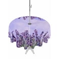 thumbnail image 1 of Outdoor Tablecloth with Umbrella Hole for Patio/Picnic/Party/Camping, Purple Lavender Waterproof Table Cloth Round Cover Washable, Spring Watercolor Wild Flowers Plant (Dia 54"), 1 of 8