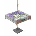 thumbnail image 1 of Outdoor Tablecloth with Umbrella Hole for Patio/Picnic/Party/Camping, Purple Lavender Waterproof Table Cloth Square Cover Washable, Spring Butterfly Daisy Watercolor Gray (54"x 54"), 1 of 8