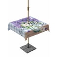 thumbnail image 1 of Outdoor Tablecloth with Umbrella Hole for Patio/Picnic/Party/Camping, Purple Lavender Waterproof Table Cloth Square Cover Washable, Spring Daisy Butterfly Plants Watercolor Blue (54"x 54"), 1 of 8
