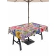 thumbnail image 1 of Outdoor Tablecloth with Umbrella Hole for Patio/Picnic/Party/Camping, Purple Pink Floral Waterproof Table Cloth Rectangle Table Cover Washable, Spring Farmhouse Country Vintage Flower (60"x 102"), 1 of 8