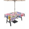 thumbnail image 1 of Outdoor Tablecloth with Umbrella Hole for Patio/Picnic/Party/Camping, Purple Pink Floral Waterproof Table Cloth Rectangle Table Cover Washable, Spring Watercolor Country Flower (54"x 80"), 1 of 8