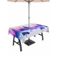 thumbnail image 1 of Outdoor Tablecloth with Umbrella Hole for Patio/Picnic/Party/Camping, Purple Pink Forest Waterproof Table Cloth Rectangle Table Cover Washable, Ombre Tree Abstract Art (60"x 102"), 1 of 8