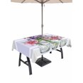 thumbnail image 1 of Outdoor Tablecloth with Umbrella Hole for Patio/Picnic/Party/Camping, Purple Red Spring Floral Waterproof Table Cloth Rectangle Table Cover Washable, Summer Botanical Watercolor (60"x 102"), 1 of 8