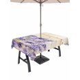 thumbnail image 1 of Outdoor Tablecloth with Umbrella Hole for Patio/Picnic/Party/Camping, Purple Weeping Leaves Waterproof Table Cloth Rectangle Table Cover Washable, Farmhouse Pastoral Botanical Wooden (52"x 70"), 1 of 8