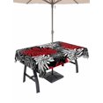thumbnail image 1 of Outdoor Tablecloth with Umbrella Hole for Patio/Picnic/Party/Camping, Red Black Flowers Waterproof Table Cloth Rectangle Table Cover Washable, Abstract Botanical Floral Textured Plant (54"x 80"), 1 of 8