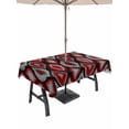 thumbnail image 1 of Outdoor Tablecloth with Umbrella Hole for Patio/Picnic/Party/Camping, Red Black Geometric Waterproof Table Cloth Rectangle Table Cover Washable, Abstract Art Diamond Modern (60"x 120"), 1 of 8