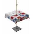 thumbnail image 1 of Outdoor Tablecloth with Umbrella Hole for Patio/Picnic/Party/Camping, Red Blue Floral Waterproof Table Cloth Square Cover Washable, Independence Day Flowers Grey Wooden (54"x 54"), 1 of 8