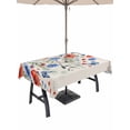 thumbnail image 1 of Outdoor Tablecloth with Umbrella Hole for Patio/Picnic/Party/Camping, Red Blue Flowers Waterproof Table Cloth Rectangle Table Cover Washable, Spring Floral Farmhouse Botanical Rustic (54"x 80"), 1 of 8